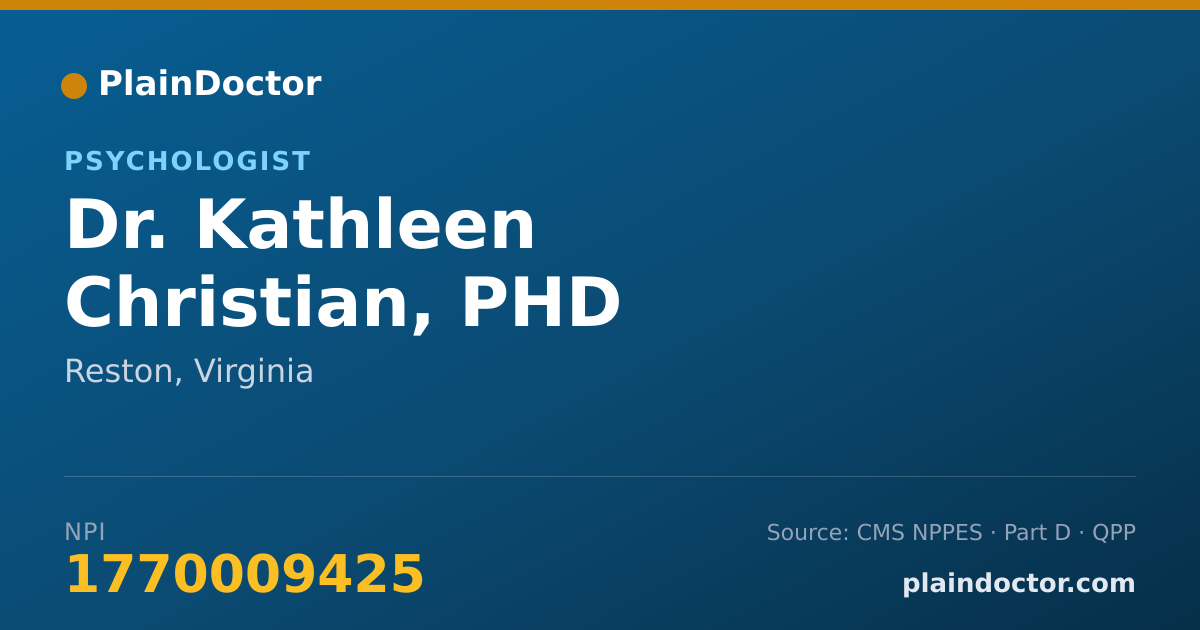 Shareable card for Kathleen Christian, PHD - Psychologist, Reston, VA