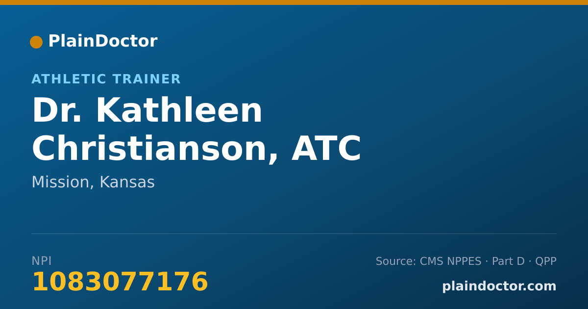 Shareable card for Kathleen Christianson, ATC - Athletic Trainer, Mission, KS