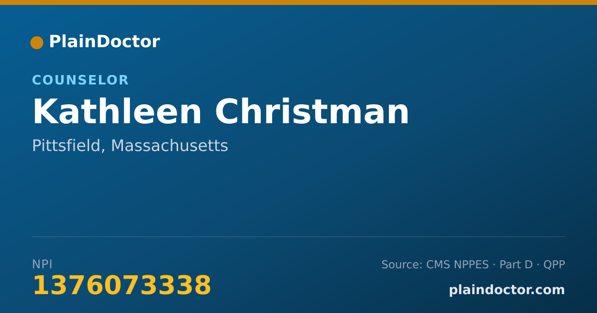 Shareable card for Kathleen Christman - Counselor, Pittsfield, MA