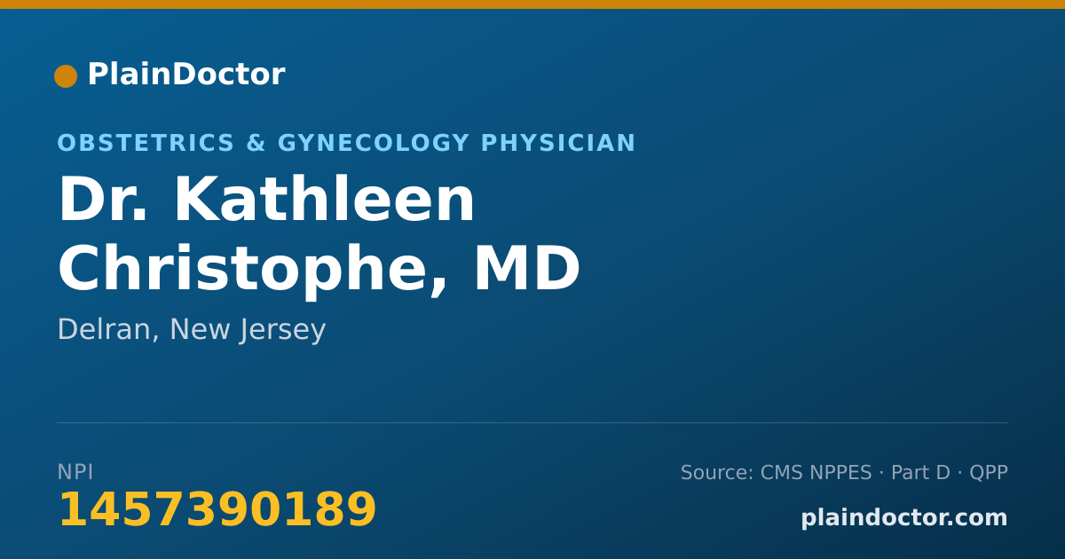 Shareable card for Kathleen Christophe, MD - Obstetrics & Gynecology Physician, Delran, NJ
