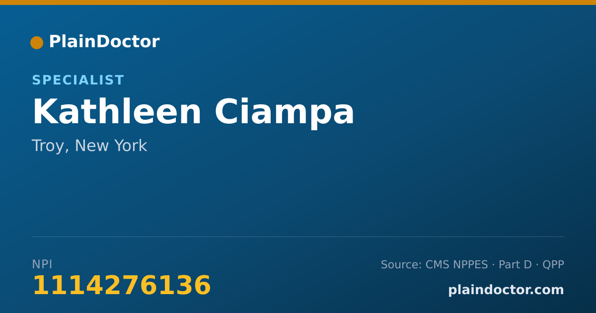 Shareable card for Kathleen Ciampa - Specialist, Troy, NY