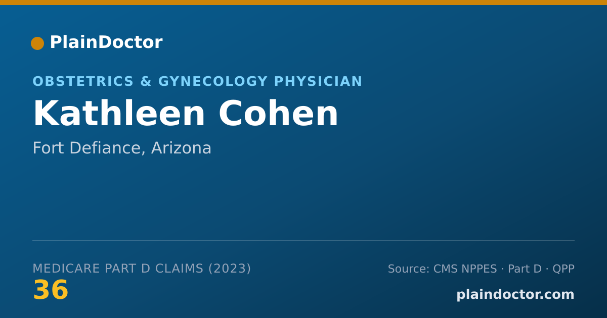 Shareable card for Kathleen Cohen - Obstetrics & Gynecology Physician, Fort Defiance, AZ