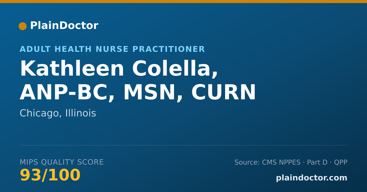 Shareable card for Kathleen Colella, ANP-BC, MSN, CURN - Adult Health Nurse Practitioner, Chicago, IL