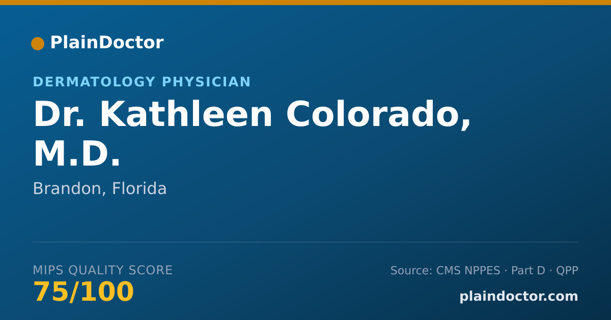 Shareable card for Kathleen Colorado, M.D. - Dermatology Physician, Brandon, FL