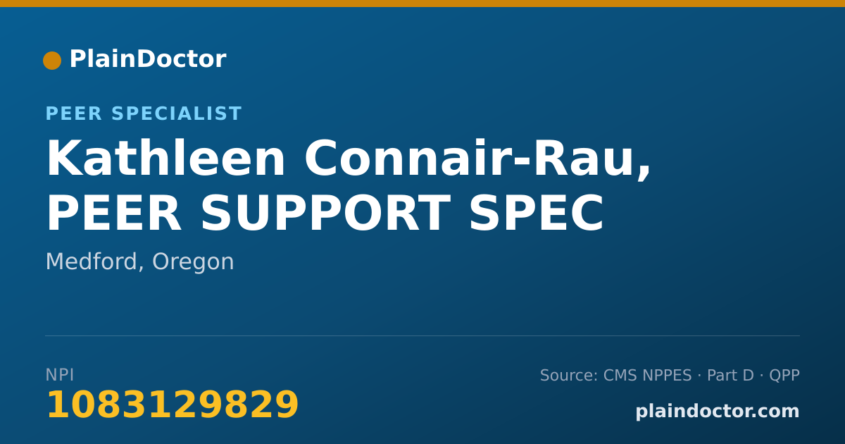 Shareable card for Kathleen Connair-Rau, PEER SUPPORT SPEC - Peer Specialist, Medford, OR