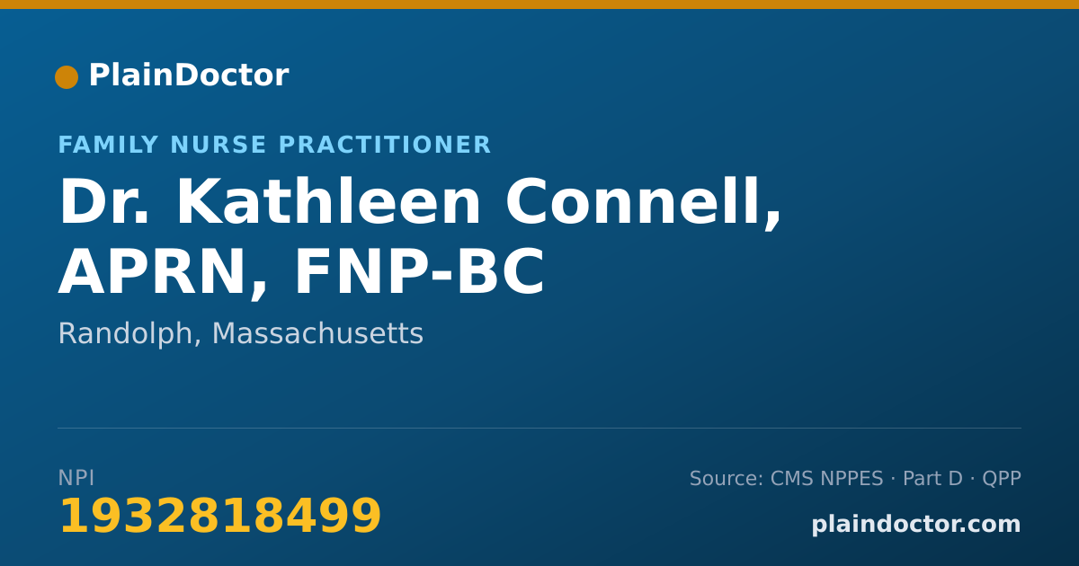 Shareable card for Kathleen Connell, APRN, FNP-BC - Family Nurse Practitioner, Randolph, MA