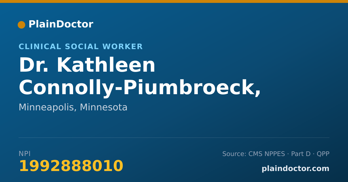 Shareable card for Kathleen Connolly-Piumbroeck, MSW, LICSW - Clinical Social Worker, Minneapolis, MN