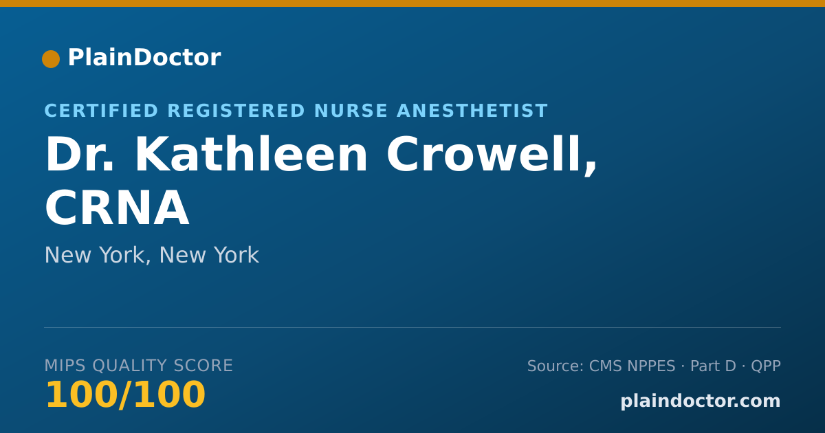 Shareable card for Kathleen Crowell, CRNA - Certified Registered Nurse Anesthetist, New York, NY