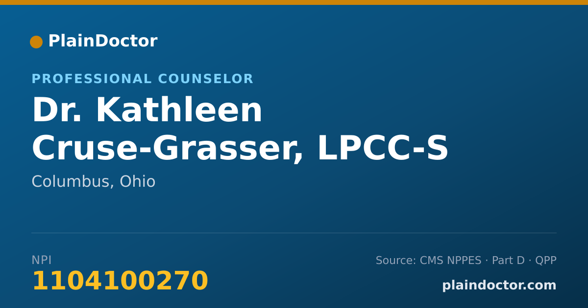 Shareable card for Kathleen Cruse-Grasser, LPCC-S - Professional Counselor, Columbus, OH