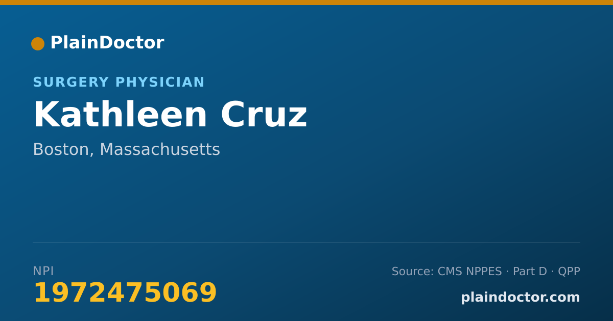 Shareable card for Kathleen Cruz - Surgery Physician, Boston, MA