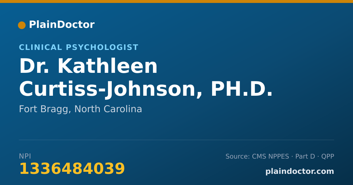 Shareable card for Kathleen Curtiss-Johnson, PH.D. - Clinical Psychologist, Fort Bragg, NC