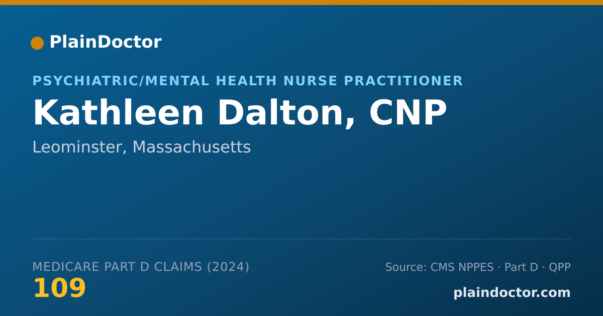Shareable card for Kathleen Dalton, CNP - Psychiatric/Mental Health Nurse Practitioner, Leominster, MA