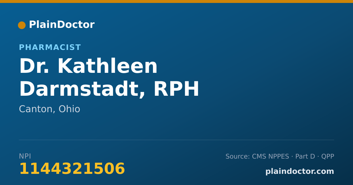 Shareable card for Kathleen Darmstadt, RPH - Pharmacist, Canton, OH
