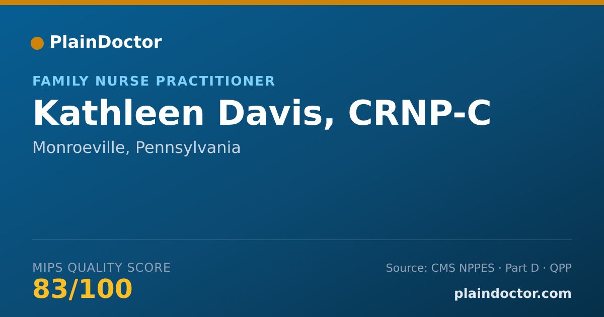 Shareable card for Kathleen Davis, CRNP-C - Family Nurse Practitioner, Monroeville, PA