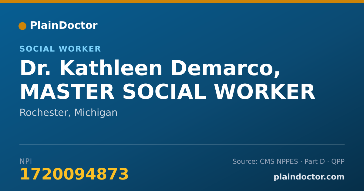 Shareable card for Kathleen Demarco, MASTER SOCIAL WORKER - Social Worker, Rochester, MI