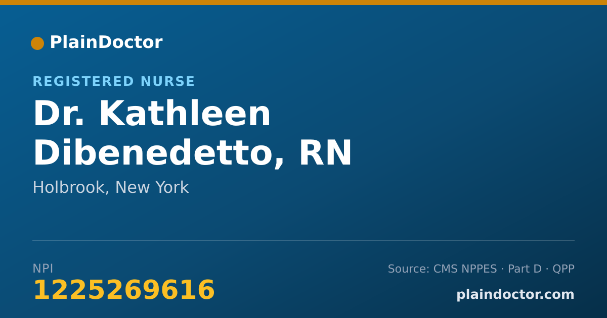 Shareable card for Kathleen Dibenedetto, RN - Registered Nurse, Holbrook, NY
