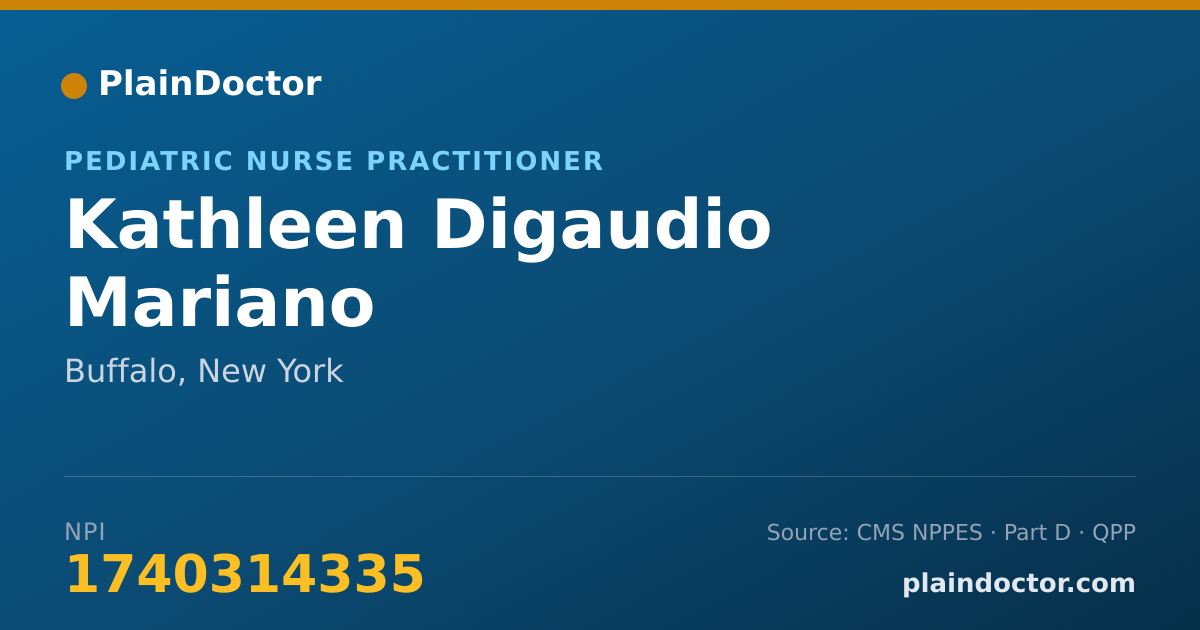 Shareable card for Kathleen Digaudio Mariano - Pediatric Nurse Practitioner, Buffalo, NY