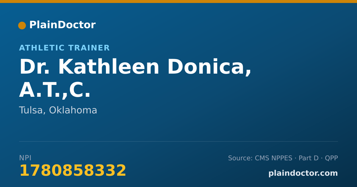 Shareable card for Kathleen Donica, A.T.,C. - Athletic Trainer, Tulsa, OK