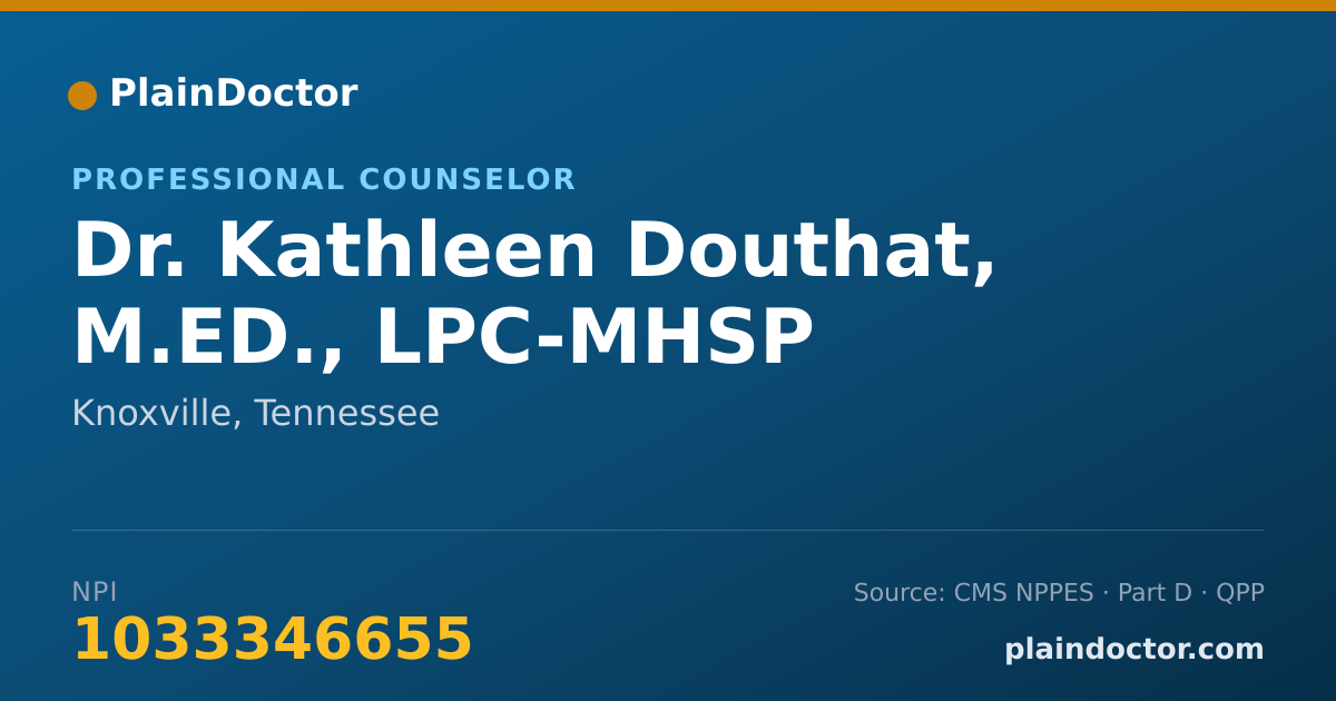 Shareable card for Kathleen Douthat, M.ED., LPC-MHSP - Professional Counselor, Knoxville, TN