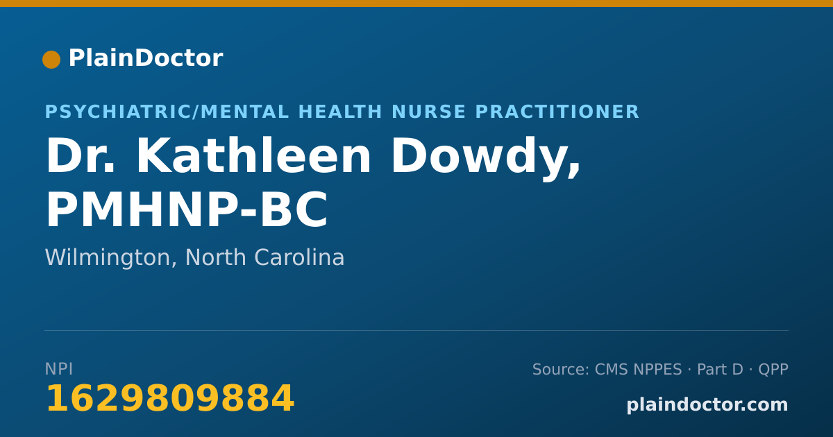 Shareable card for Kathleen Dowdy, PMHNP-BC - Psychiatric/Mental Health Nurse Practitioner, Wilmington, NC