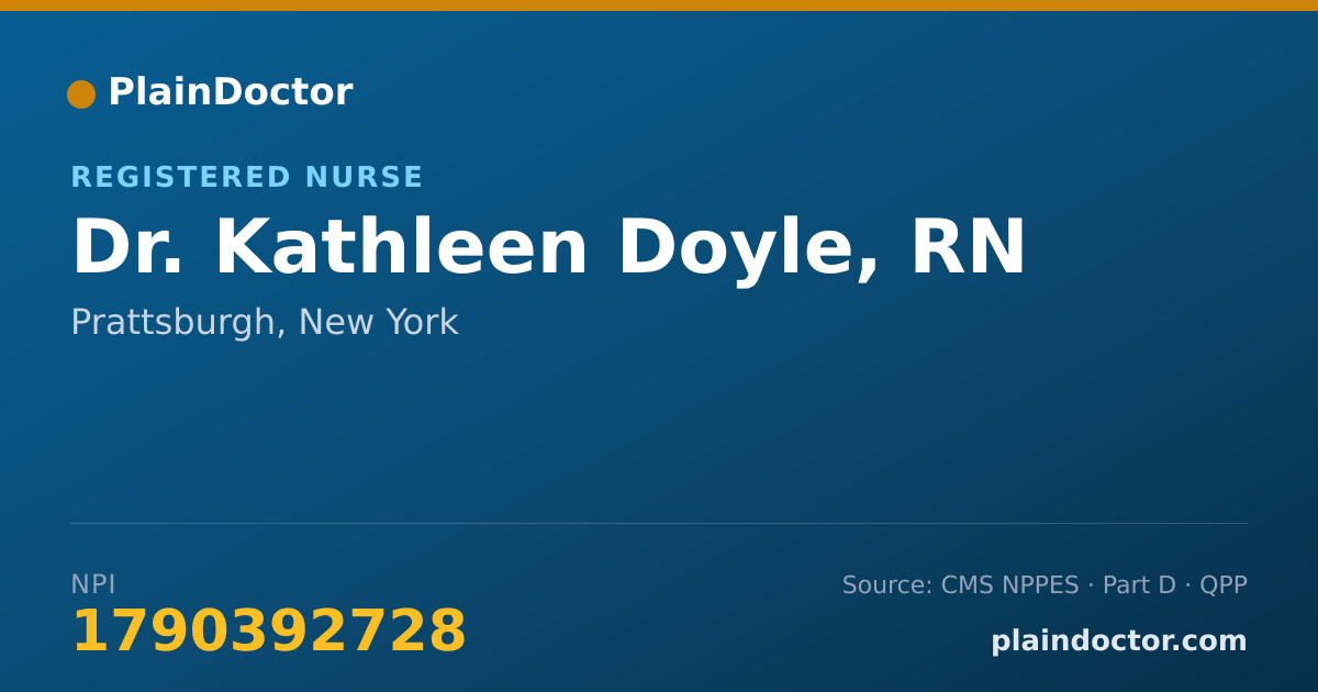 Shareable card for Kathleen Doyle, RN - Registered Nurse, Prattsburgh, NY