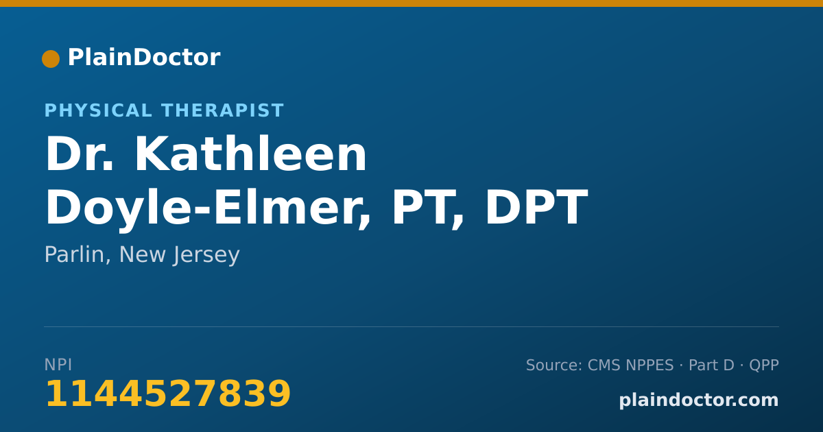 Shareable card for Kathleen Doyle-Elmer, PT, DPT - Physical Therapist, Parlin, NJ