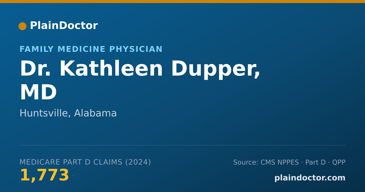 Shareable card for Kathleen Dupper, MD - Family Medicine Physician, Huntsville, AL