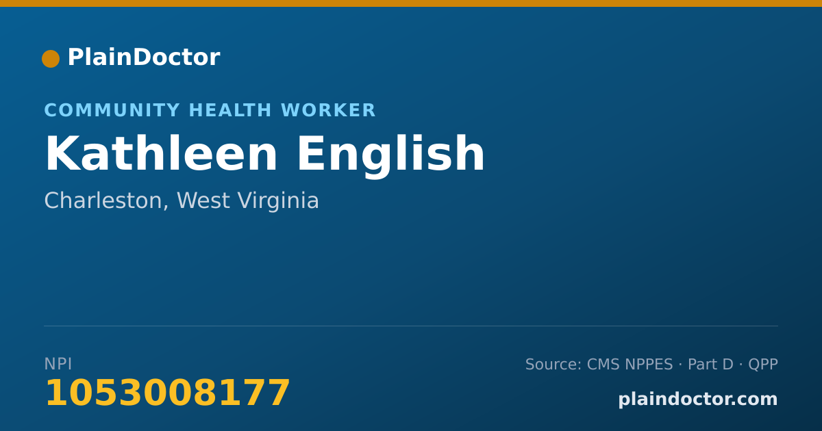Shareable card for Kathleen English - Community Health Worker, Charleston, WV