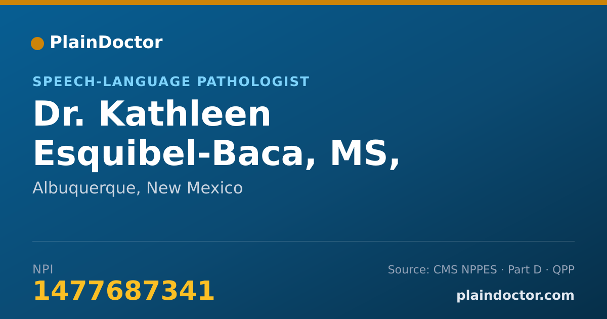 Shareable card for Kathleen Esquibel-Baca, MS, CCC-SLP - Speech-Language Pathologist, Albuquerque, NM