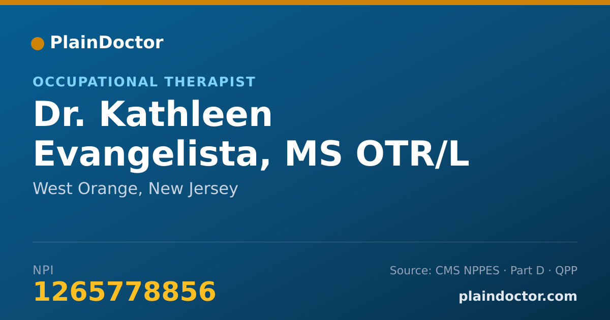 Shareable card for Kathleen Evangelista, MS OTR/L - Occupational Therapist, West Orange, NJ