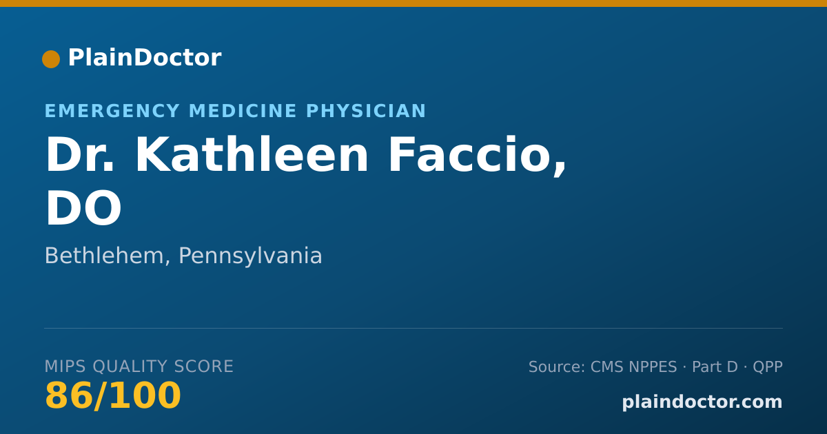 Shareable card for Kathleen Faccio, DO - Emergency Medicine Physician, Bethlehem, PA