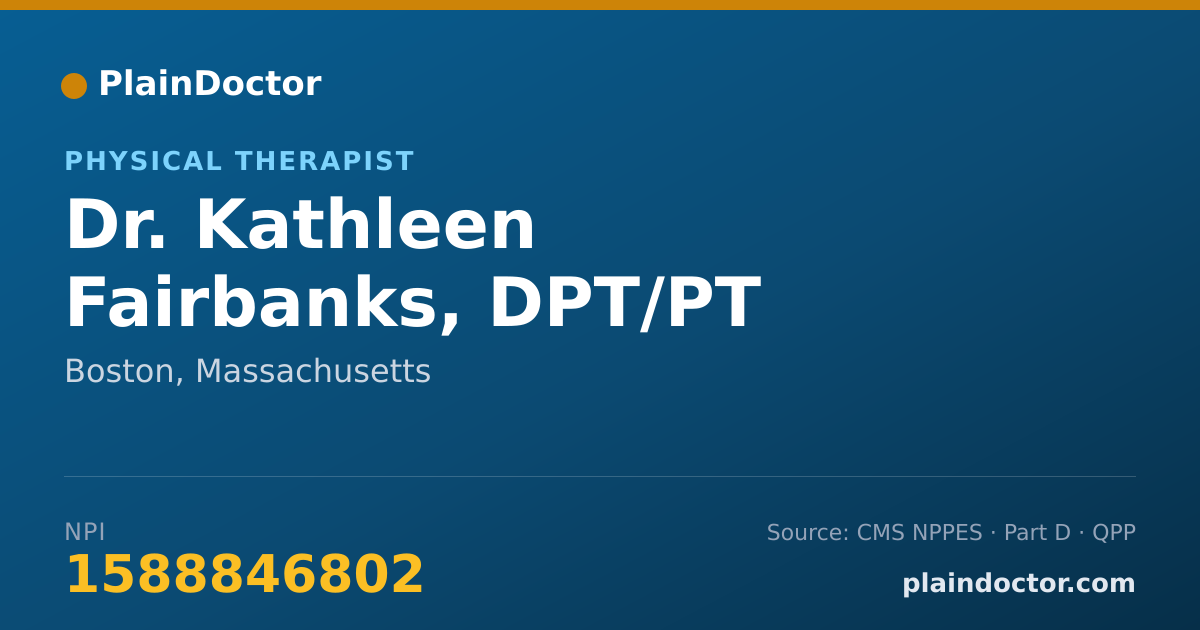 Shareable card for Kathleen Fairbanks, DPT/PT - Physical Therapist, Boston, MA