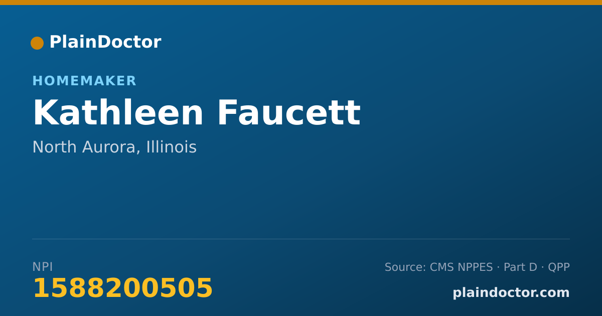 Shareable card for Kathleen Faucett - Homemaker, North Aurora, IL