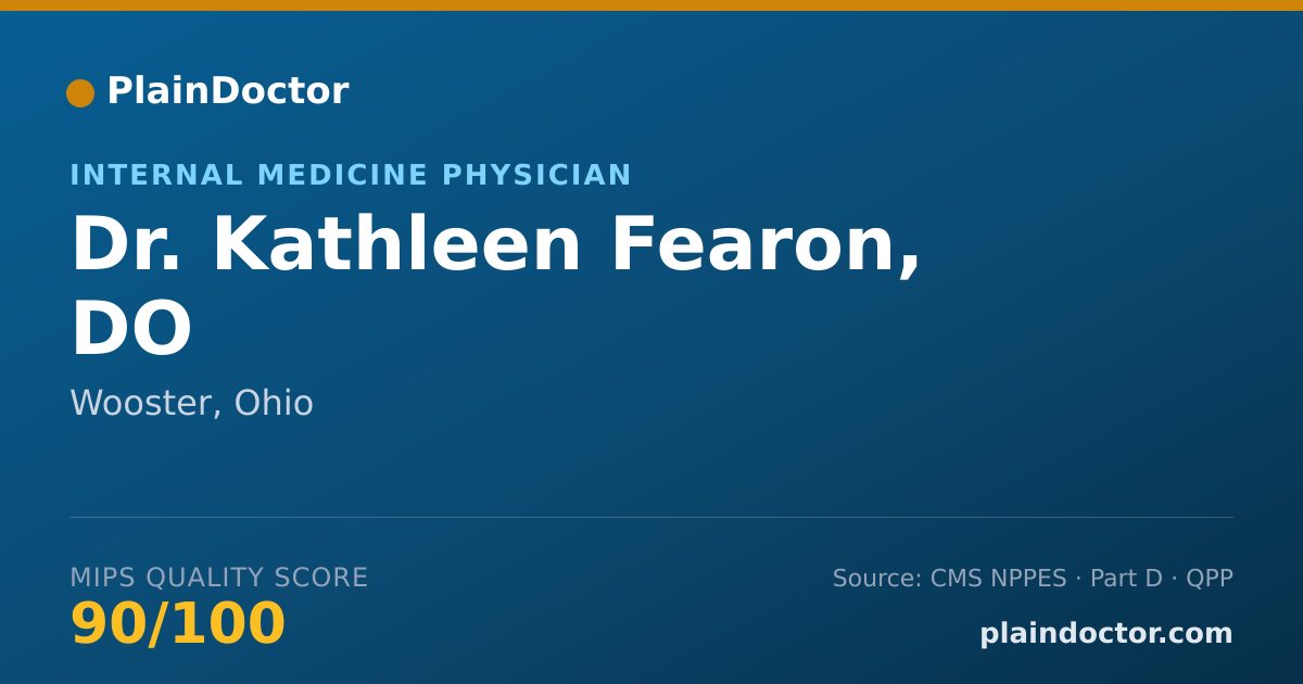 Shareable card for Kathleen Fearon, DO - Internal Medicine Physician, Wooster, OH