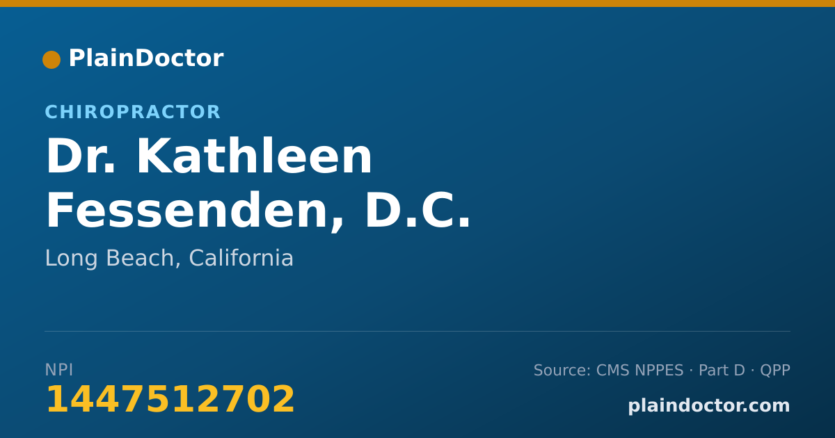 Shareable card for Kathleen Fessenden, D.C. - Chiropractor, Long Beach, CA
