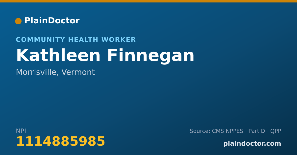 Shareable card for Kathleen Finnegan - Community Health Worker, Morrisville, VT