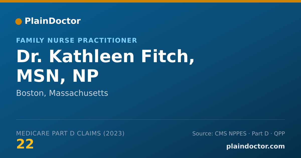 Shareable card for Kathleen Fitch, MSN, NP - Family Nurse Practitioner, Boston, MA
