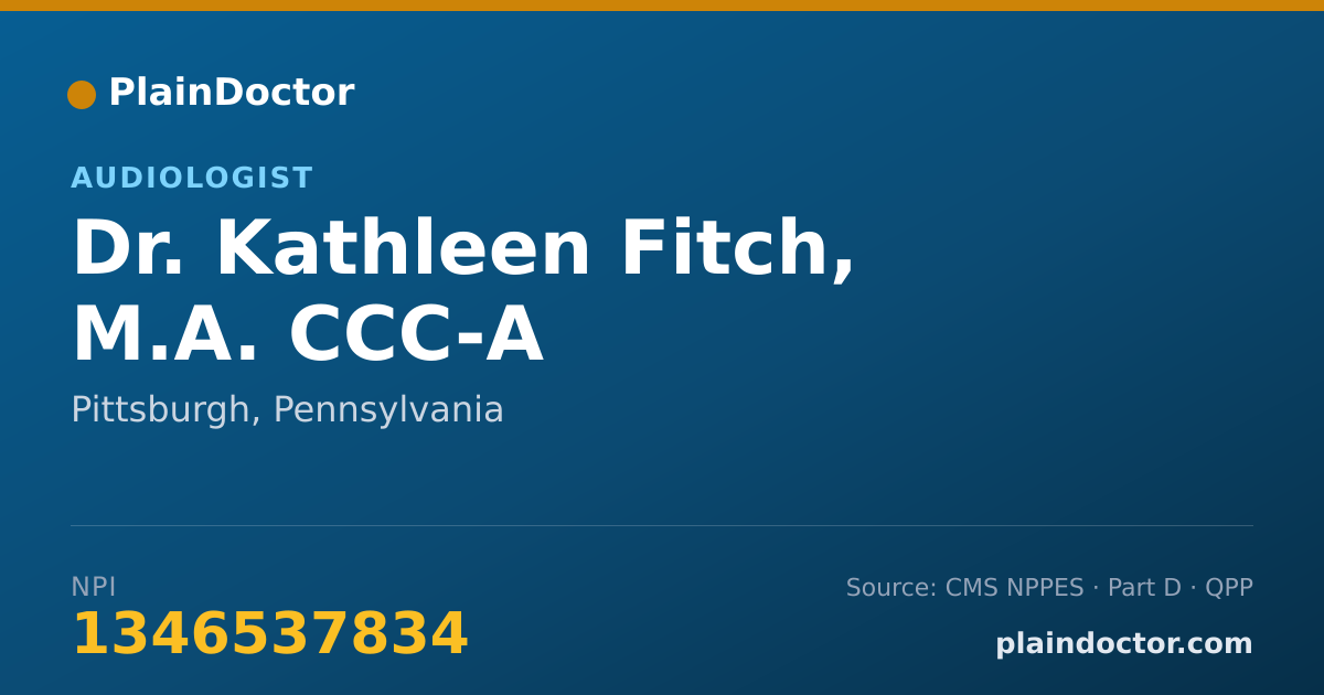Shareable card for Kathleen Fitch, M.A. CCC-A - Audiologist, Pittsburgh, PA