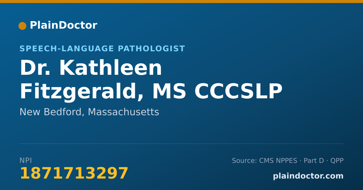 Shareable card for Kathleen Fitzgerald, MS CCCSLP - Speech-Language Pathologist, New Bedford, MA