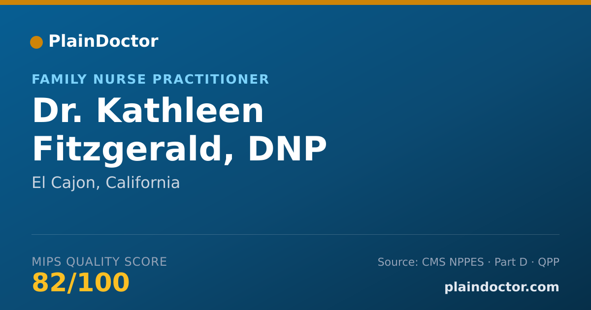 Shareable card for Kathleen Fitzgerald, DNP - Family Nurse Practitioner, El Cajon, CA