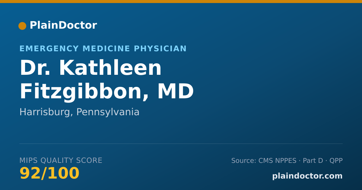 Shareable card for Kathleen Fitzgibbon, MD - Emergency Medicine Physician, Harrisburg, PA