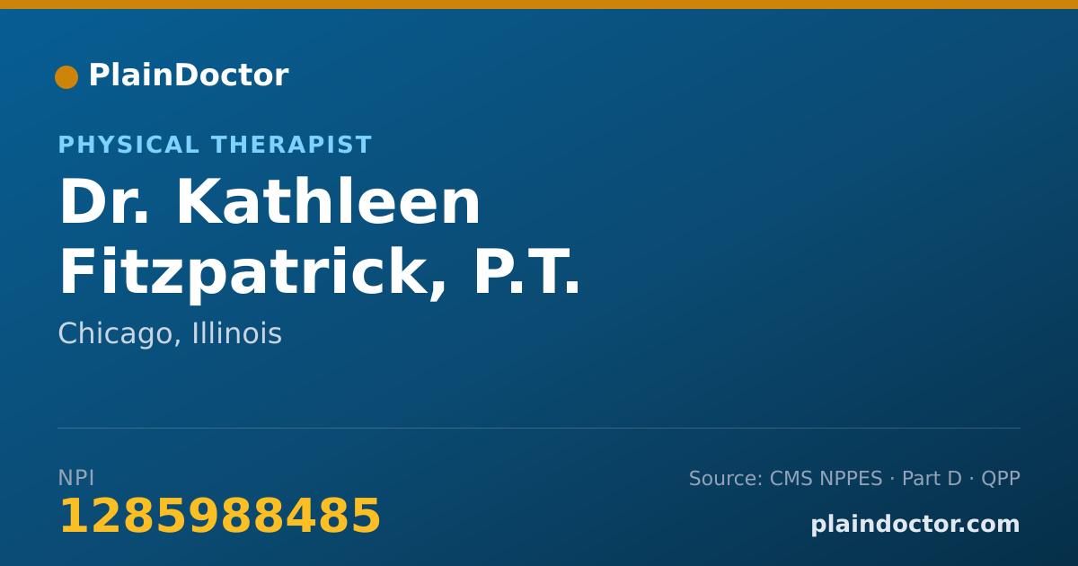 Shareable card for Kathleen Fitzpatrick, P.T. - Physical Therapist, Chicago, IL