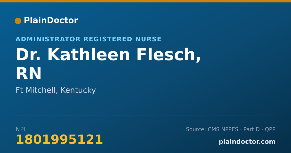Shareable card for Kathleen Flesch, RN - Administrator Registered Nurse, Ft Mitchell, KY