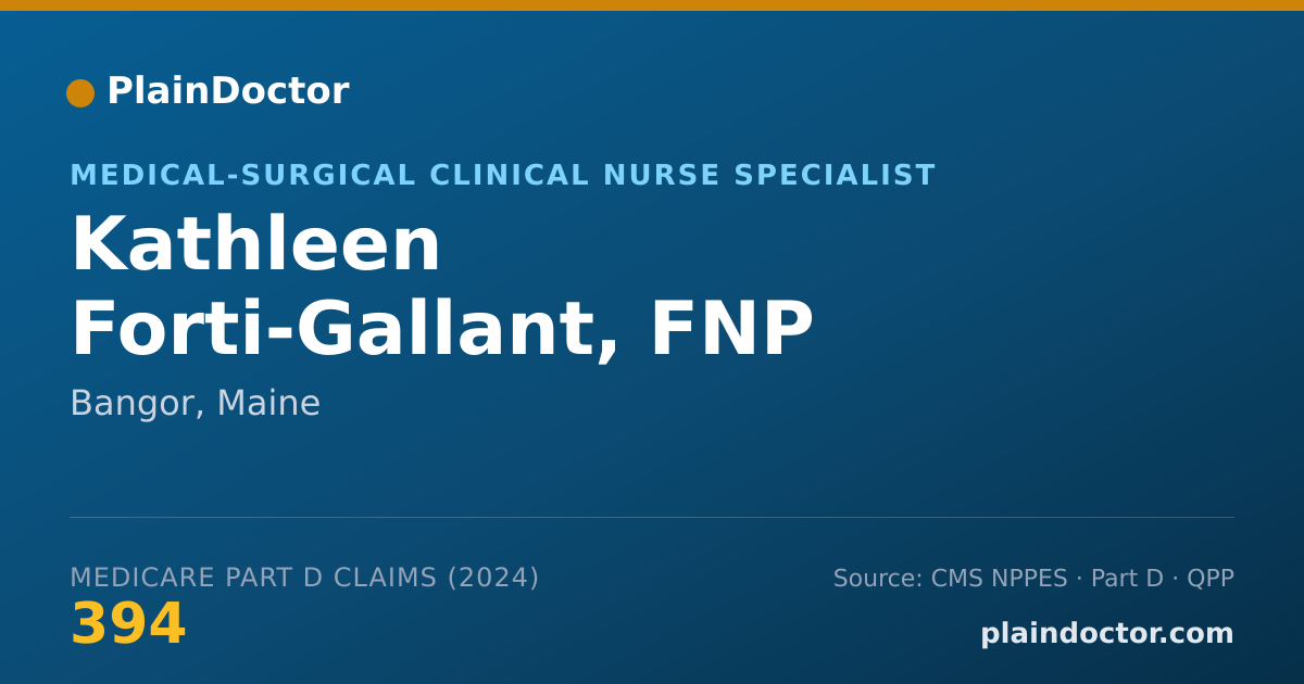 Shareable card for Kathleen Forti-Gallant, FNP - Medical-Surgical Clinical Nurse Specialist, Bangor, ME