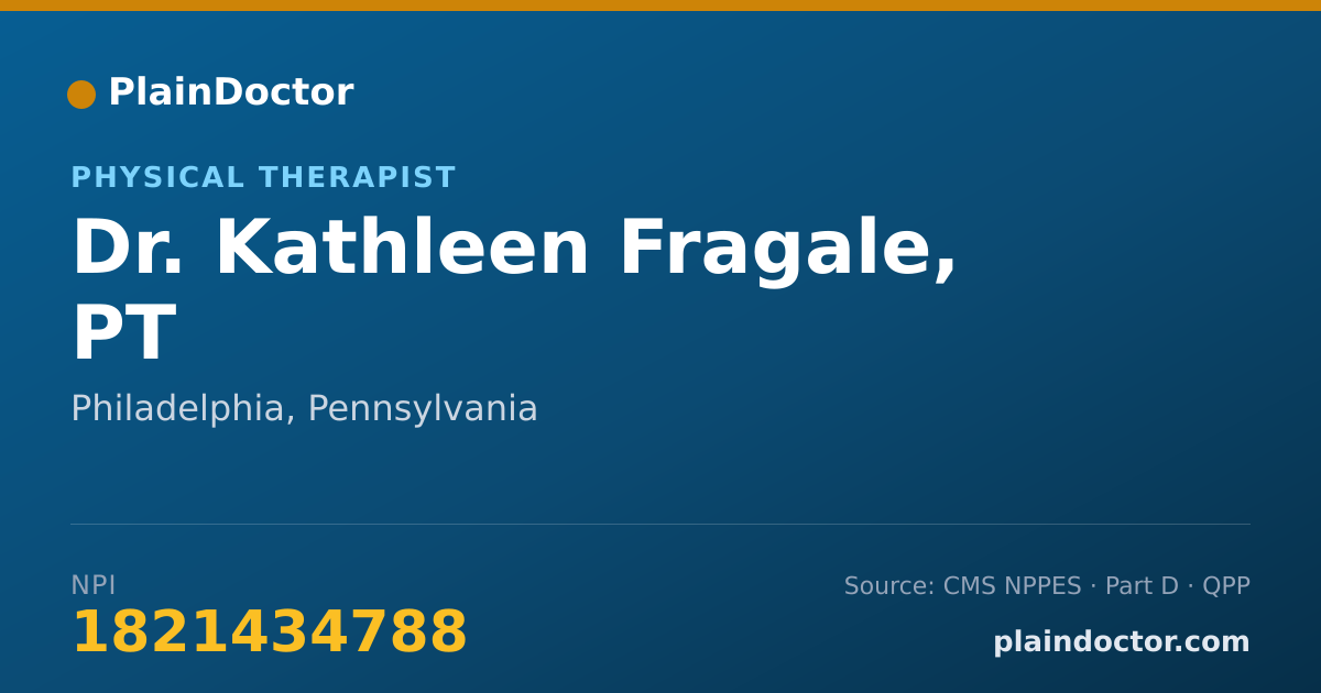 Shareable card for Kathleen Fragale, PT - Physical Therapist, Philadelphia, PA