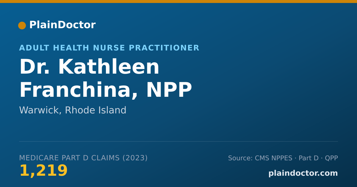 Shareable card for Kathleen Franchina, NPP - Adult Health Nurse Practitioner, Warwick, RI