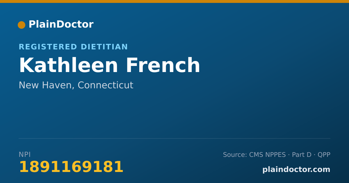 Shareable card for Kathleen French - Registered Dietitian, New Haven, CT