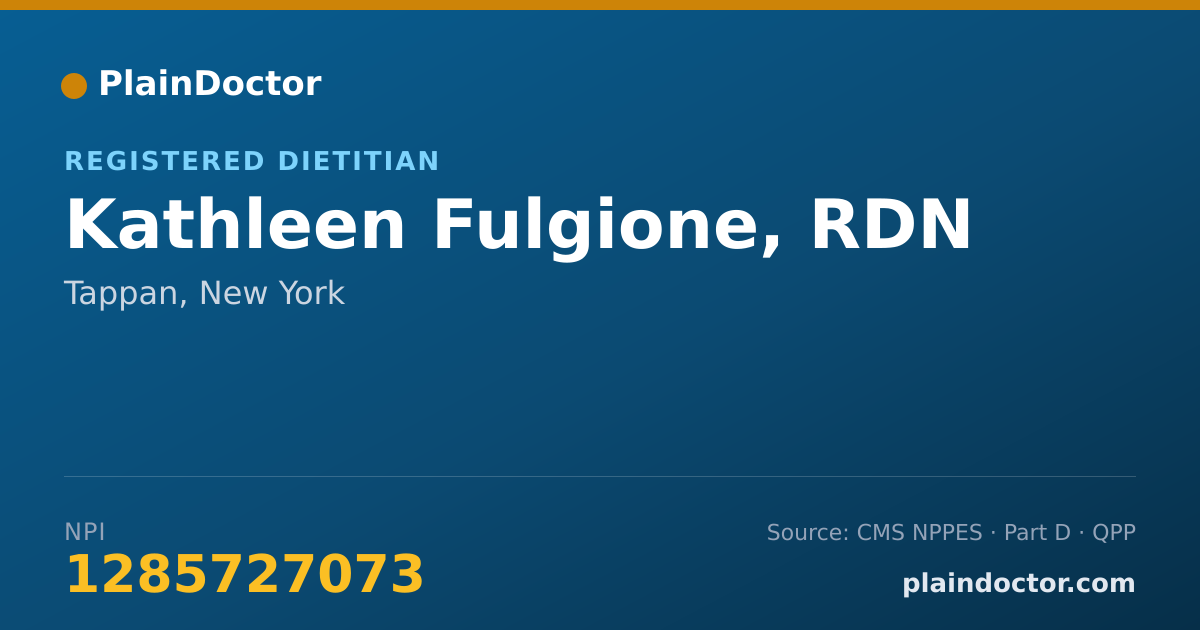 Shareable card for Kathleen Fulgione, RDN - Registered Dietitian, Tappan, NY