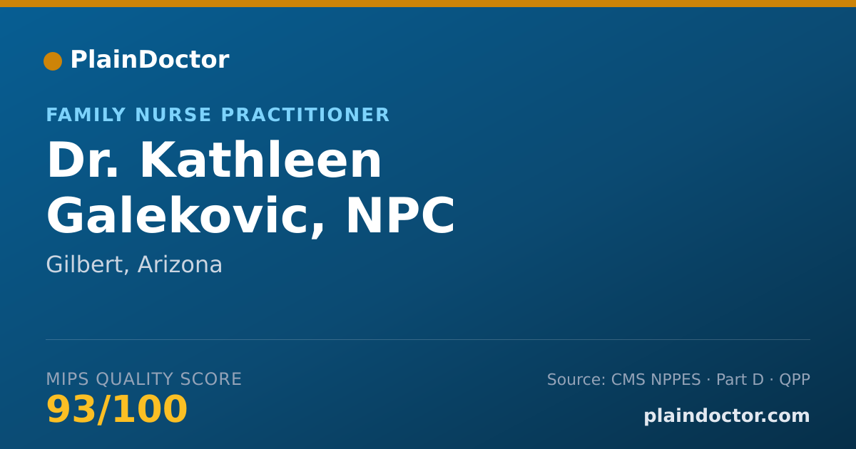 Shareable card for Kathleen Galekovic, NPC - Family Nurse Practitioner, Gilbert, AZ