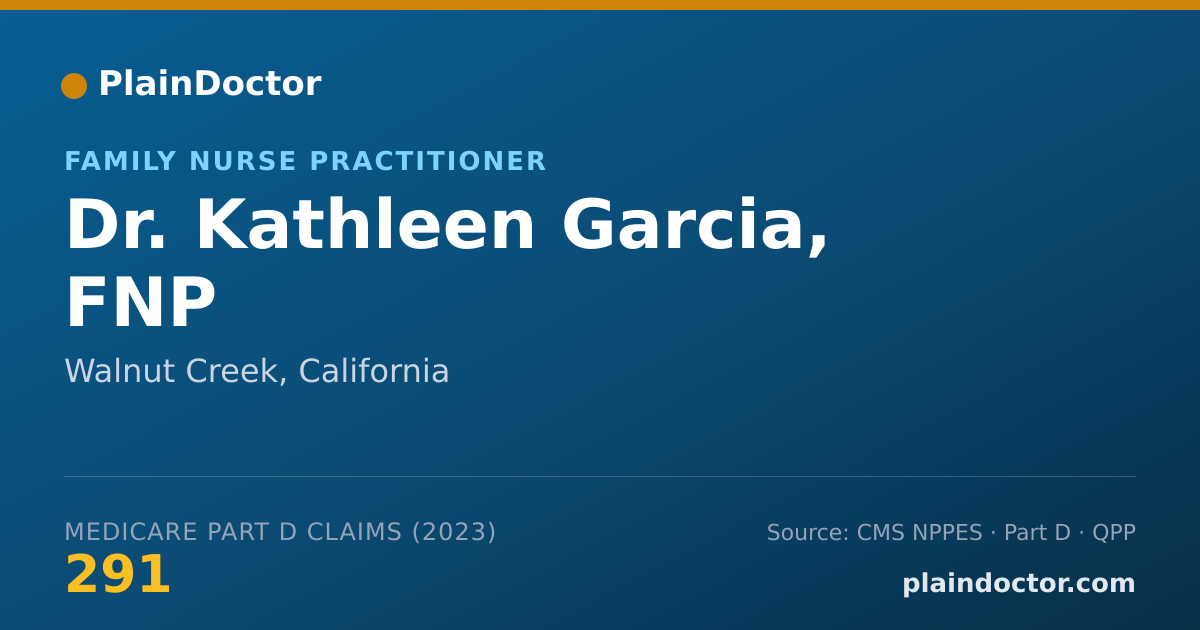 Shareable card for Kathleen Garcia, FNP - Family Nurse Practitioner, Walnut Creek, CA